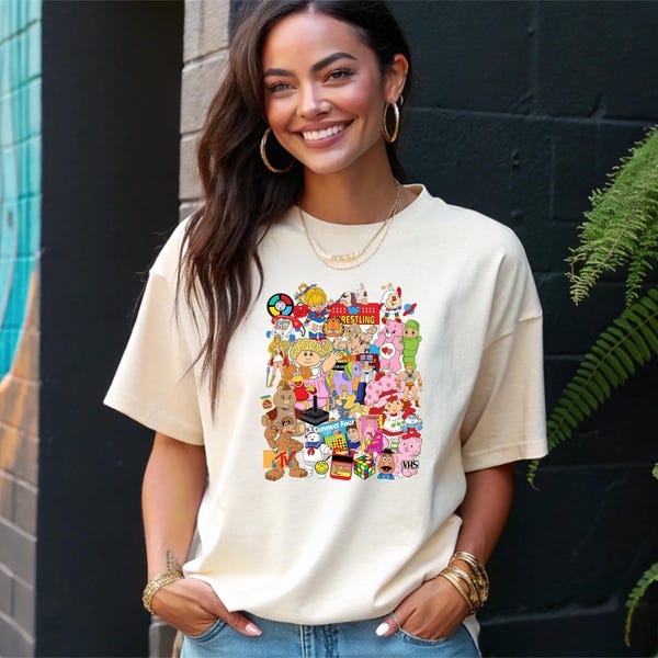 80s T-Shirt Nostalgia Vintage Retro Graphic Tee Throwback Pop Culture Toys Characters Shirt