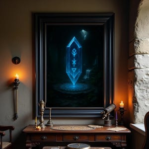 Mystic Water Crystal Art Print: Drowned Echo Relic (Digital Download) image 1