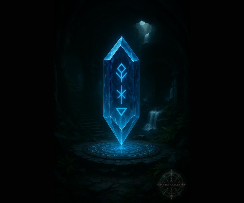 Mystic Water Crystal Art Print: Drowned Echo Relic (Digital Download) image 3