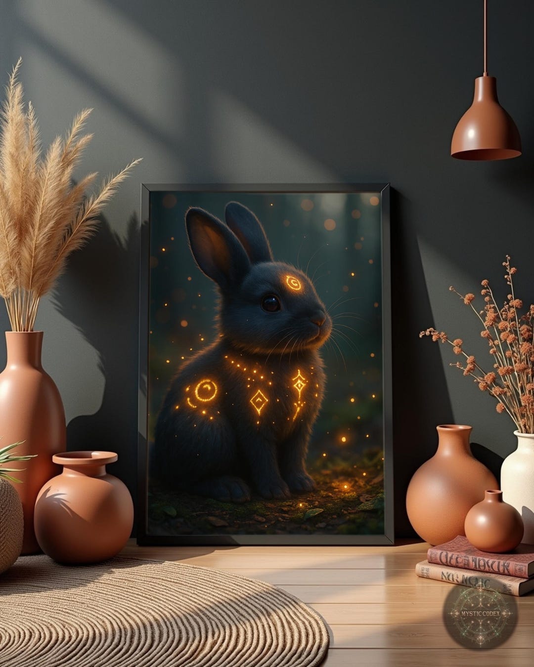Mystic Rabbit Spirit Animal Art Print: Emberlight Familiar (digital ...