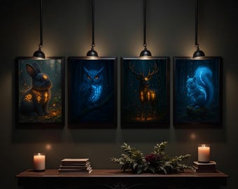 Mystical Forest Animal Print Set: Totem Art (Digital Download)