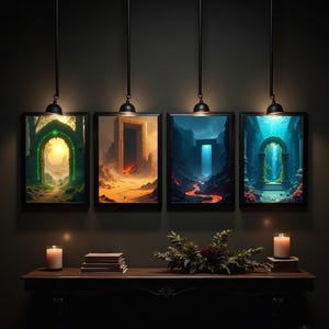 Mystical Celestial Portals Print Set: Fantasy Gateway Art (Digital Download)