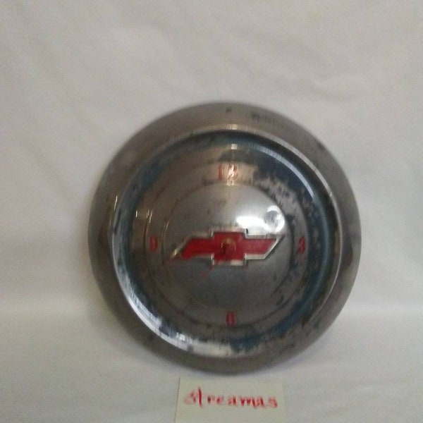 Hand-painted Chevy Hub Cap Clock