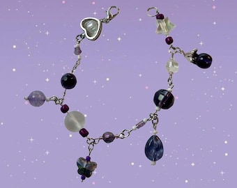 Enchanted Purple Charm Bracelet – Handmade Purple Jewelry