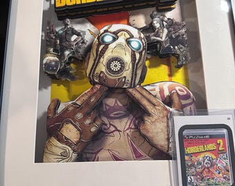 Borderlands 2 Gear Box Diorama Display Case Frame Vault Hunters Psycho Figures Blasting Head Borderlands 4 Video Games Horderlands 2