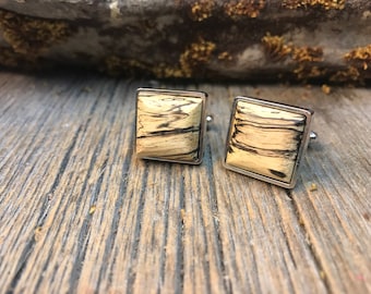 Stainless steel and spalted tiger oak money clip etsy