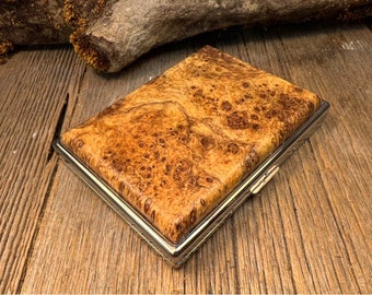 Wood/ Wooden ,Business/ Credit card,Wallet, Medicinal Herb/ Cigarette Case: AAAAA Instrument grade Spalted Birdseye maple Burl