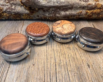 Wood/ Wooden Pill box, keepsake case: AAAAA Gallery Grade exotic and Domestic wood, 3 Compartments, 1 Compartment