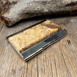 Madeira/cartão de visita de madeira/caixa de cartão de crédito/suporte: AAAA grau de galeria Spalted Maple Burl