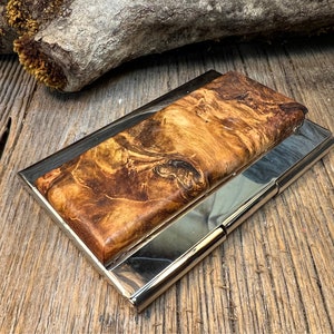 Holz / Hölzerne Visitenkarte / Kreditkartenetui / Halter: AAAA Gallery grade Mango Burl