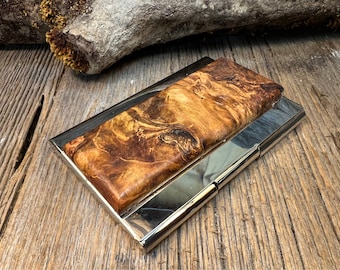 Wood/Wooden Business Card/ Credit Card case/ Holder: AAAA Gallery grade Mango Burl