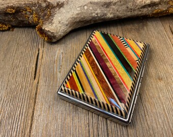 Wood/ Wooden ,Business/ Credit card,Wallet,  Medicinal Herb/Cigarette Case: "Kunterbunt" mixed doestic and exotic woods