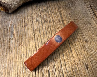 Wood/ Wooden Hair Barrette/ Hairclip: AAAAA  Exibition grade “Watermelon “ Pink Ivory ( Large)