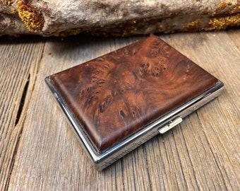 Wood/ Wooden ,Business/ Credit card,Wallet, Medicinal Herb/ Cigarette Case: AAAAA Instrument grade Brown Mallee Burl