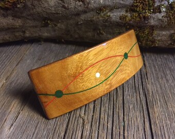 Wood/ Wooden Hair Barrette: Satinwood (Medium)