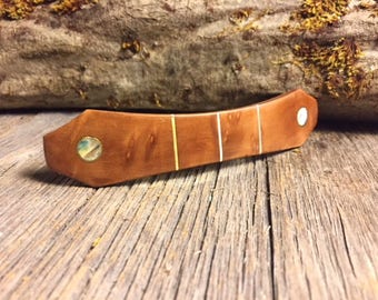 Wood/ Wooden Hair Barrette: Madrone Burl (Large)