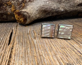 French Cufflinks: AAAA Gallery grade Mexican curly Abalone