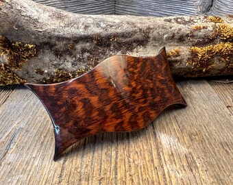 Wood/ Wooden Barrette/ Hairclip: AAAAA Surinam Snakewood  (medium)