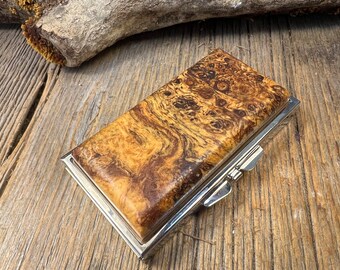 Wood/ Wooden Pill Box/ Keepsake container: AAAAA Spalted Maple Burl