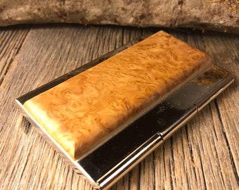 Wood/ Wooden Business /credit card case/holder: AAAAA White Oak Burl