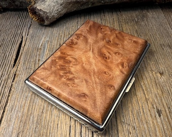 Wood/ Wooden ,Business/ Credit card,Wallet, Cigarette Case: AAAAA Gallery grade Quilted Maple Burl