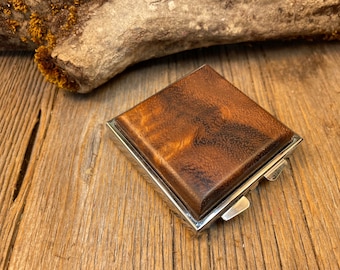 Wood/ Wooden Pill box/ Keepsake container: AAAA Claro Walnut, 4 partitions, 1 compartment