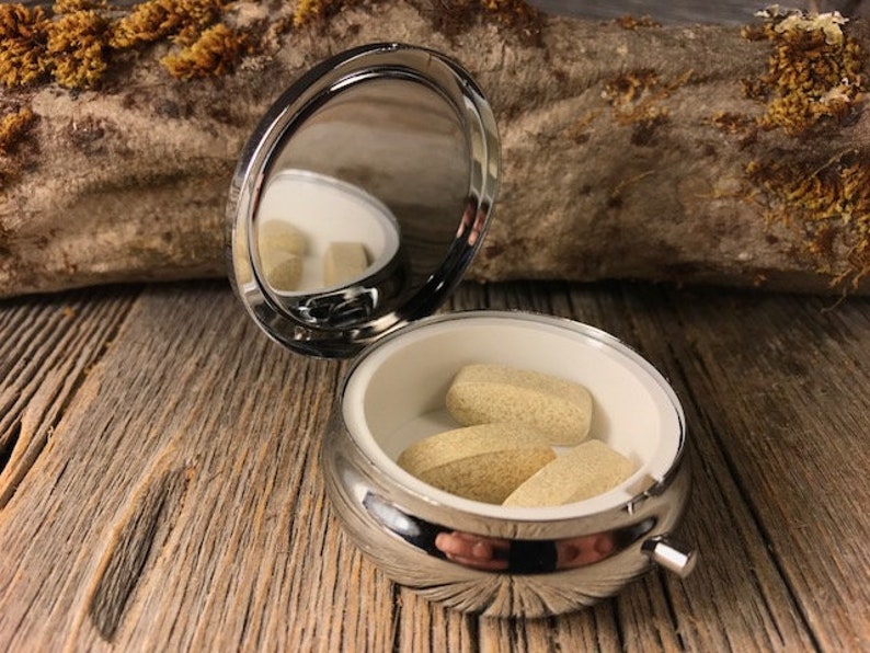 Wood Wooden Pill Keepsake container Gaboon Ebony