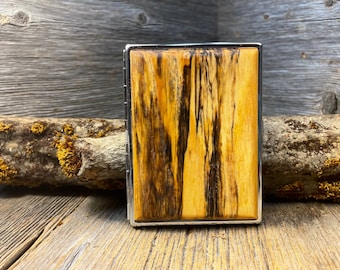Wood/ Wooden ,Business/ Credit card,Wallet, Medicinal Herb/ Cigarette Case: AAAAA Gallery grade Spalted Maple
