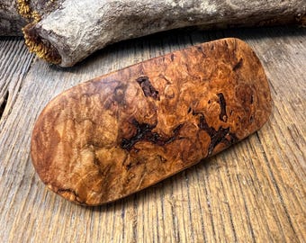 Wood/ Wooden Barrette: Spalted maple Burl (Large)