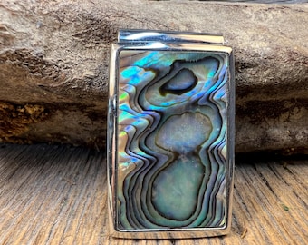 Money Clip: AAAAA Gallery grade Blue / Green Paua Abalone