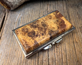 Wood/ Wooden Pill box/ Keepsake container: AAAAA Spalted Maple Burl, 6 partitions, 2 partitions, 1 compartment
