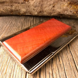 Holz/ Visitenkartenhülle aus Holz/ Kreditkartenetui/ Halter: Gallery grade AAAAAA Pink Ivory