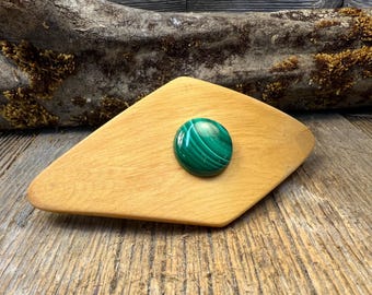Wood/ Wooden Hair Barrette: AAAAA Gallery grade Yellowheart (Large)
