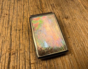Money Clip: AAAAA Gallery grade Black Mother of Pearl (Chromed Steel)