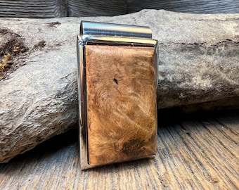 Wood/ Wooden Money clip: AAAAA Gallery Grade Spalted Mango Burl