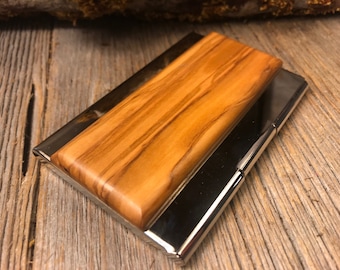 Wood/Wooden Business Card/ Credit Card case/ Holder: AAAA Gallery grade Palastine Olive wood