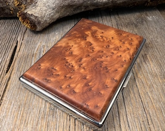 Wood/ Wooden ,Business/ Credit card,Wallet,  Medicinal Herb/Cigarette Case: AAAAA Gallery grade Moroccan Thuya Burl