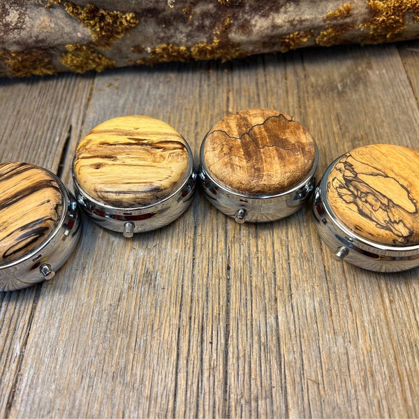 Wood/ Wooden Pill / Keepsake / Medicinal Herb container, 3 partitions, 1 compartment