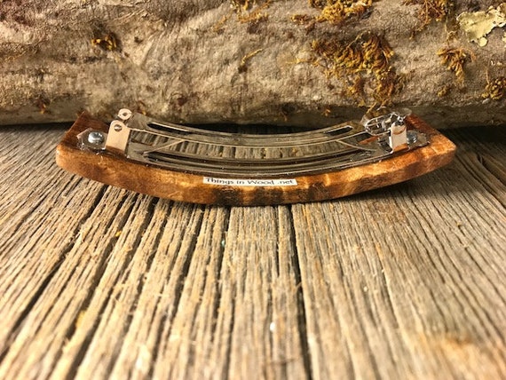 Wood/ Wooden Hair Barrette: Curly Koa (large) - Etsy display picture 2