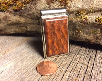 Wood/ Wooden Money clip: Lace wood (Chromed Steel)