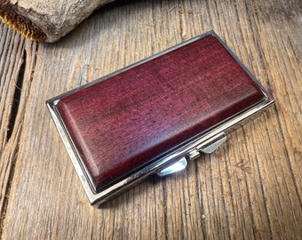 Wood/ Wooden Pill box/Keepsake container: AAAAA Gallery Grade Purple Heart, 6 partitions, 2 partitions, 1 compartment