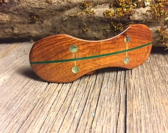 Wood/ Wooden Hair Barrette: Mahogany (Medium)