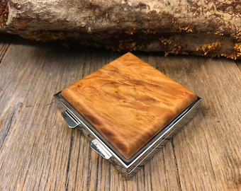 Wood/ Wooden Pill box/ Keepsake container: AAAA Gallery Grade Quilted Maple, 4 partitions, one compartment