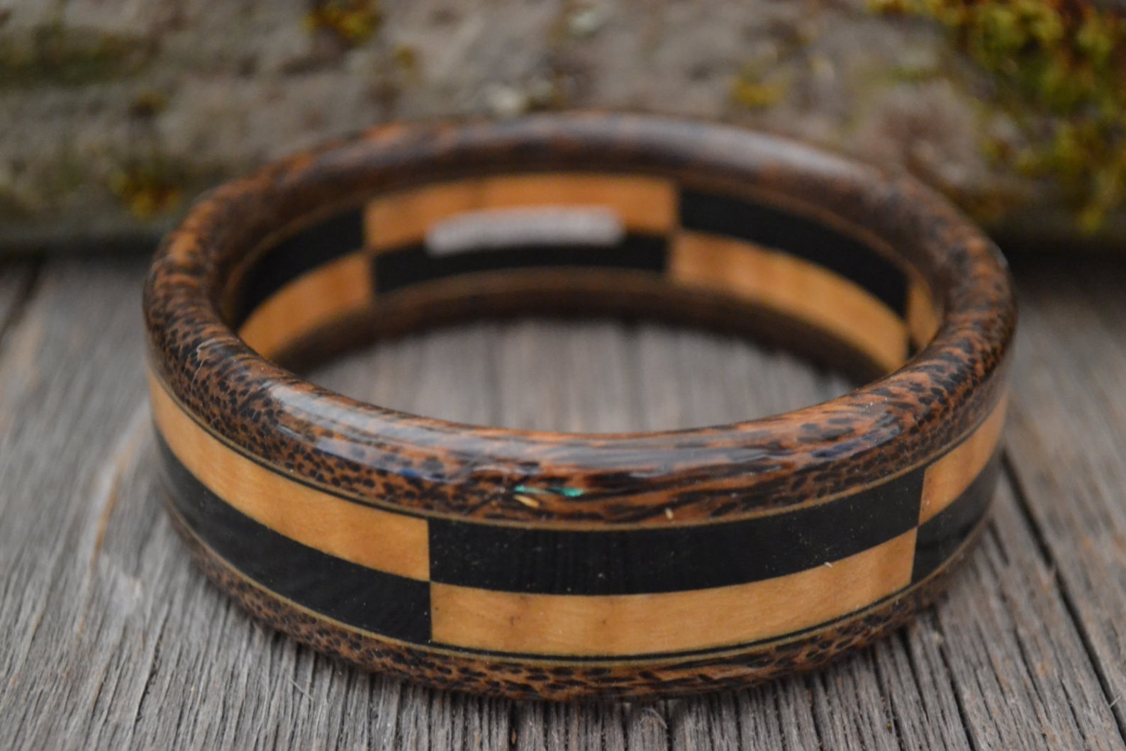 Ebony Wood Shoelace Cuff