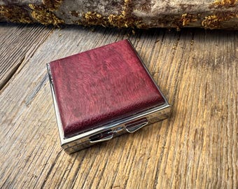 Wood/ Wooden Pill box/ Keepsake container; Gallery Grade Purple heart, 4 partitions, 1 compartment
