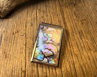 Money Clip: AAAAA Gallery grade Blue / Green Paua Abalone