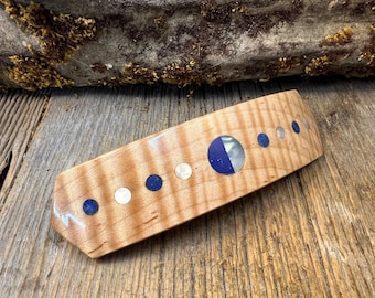 Wood/ Wooden Hair Barrette/ Hairclip: AAAAA Gallery grade Curly Maple