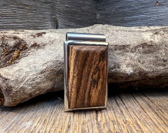 Wooden Moneyclip: Bocote (Chromed Steel)