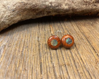 Wood/ Wooden Stud Earrings: Rosewood