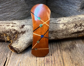 Wood/ Wooden Hair Barrette: Cherry (medium)